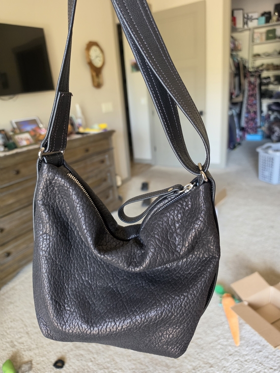 Rough & Tumble Handbags - Rough & Tumble Black Pebbled Lamb XS Hobo NEW